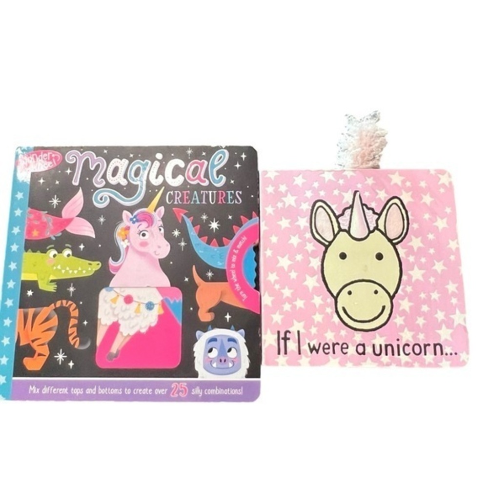 Jellycat Baby Touch and Feel Board Book, If I were a Unicorn + Magical Creatures